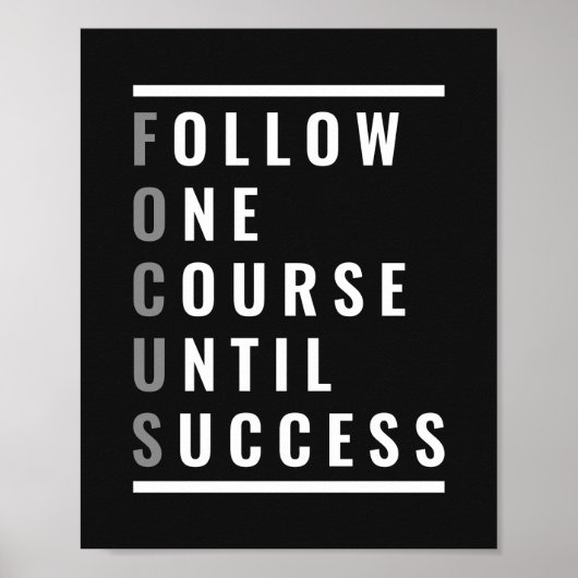 Volg één cursus tot succes | MOTIVATIE Poster (Voorkant)