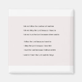 Volg gehoorzaamheid vertrouwen magneet