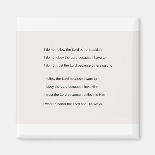 Volg gehoorzaamheid vertrouwen magneet (Voorkant)