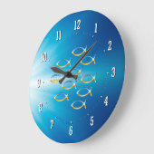 Volg hem | Christelijke vissymboolwandklok Grote Klok (Hoek)