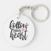 Volg het citaat van je hart Valentijns | Button Sl Sleutelhanger (Achterkant)