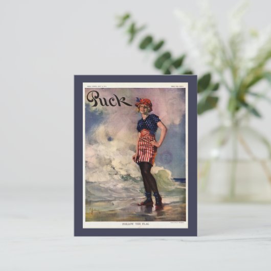 Volg het Flag  Magazine Hoesje. Briefkaart (Staand voorkant)