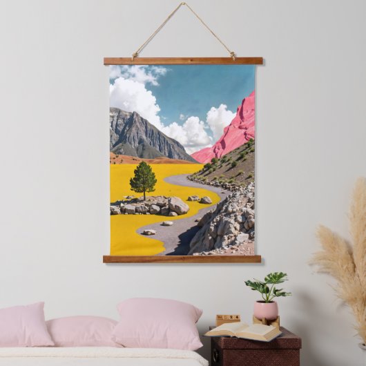 Volg het gele pad hangend wandkleed (Slaapkamer)