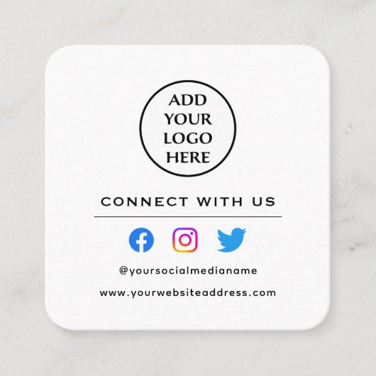 Volg het scannen om verbinding met ons te maken Uw Vierkante Visitekaartje (Voorkant)