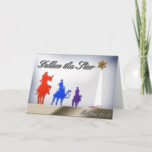 Volg het Star Wenskaart Feestdagen Kaart (Voorkant)