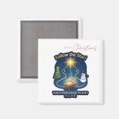 Volg het Ster Doolhof Spel Kerststal Kerstmagneet Magneet (Voorkant / Achterkant)