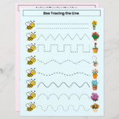 Volg het werkblad van de lijn voor kinderen (Voorkant / Achterkant)