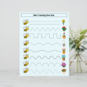 Volg het werkblad van de lijn voor kinderen (Staand voorkant)