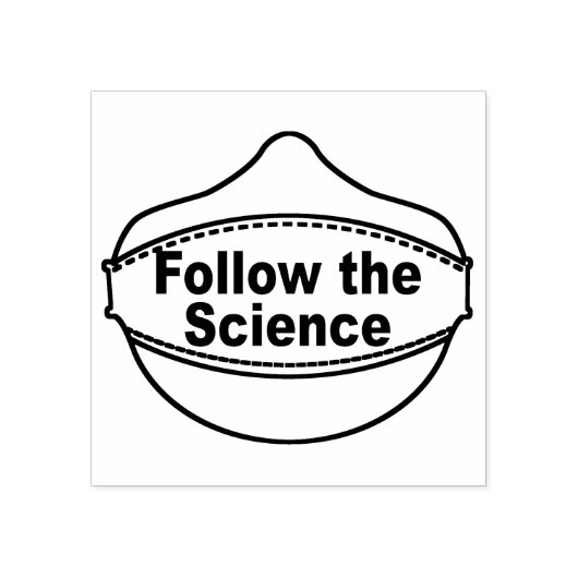 Volg het wetenschapsmasker 2x2" rubberen stempel (Afrduk)