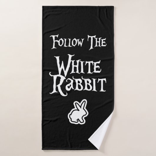 Volg het witte konijn badhanddoek (Badhanddoek)