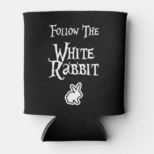 Volg het witte konijn blikjeskoeler (Voorkant)