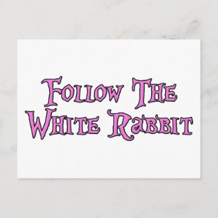 Volg het witte konijn briefkaart