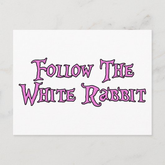 Volg het witte konijn briefkaart (Voorkant)