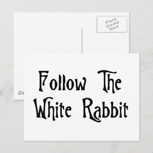Volg het witte konijn briefkaart (Voorkant / Achterkant)