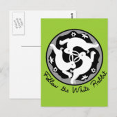Volg het witte konijn briefkaart (Voorkant / Achterkant)