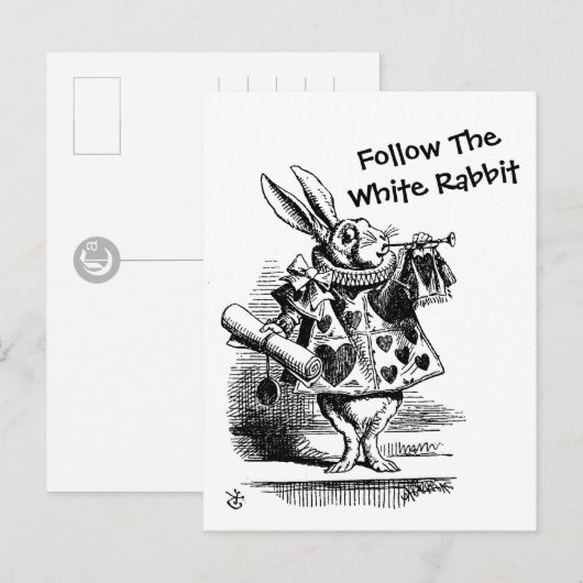 Volg het witte konijn CC0257 Briefkaart (Voorkant / Achterkant)