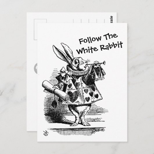 Volg het witte konijn CC0257 Briefkaart (Voorkant / Achterkant)