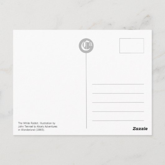 Volg het witte konijn CC0257 Briefkaart (Achterkant)