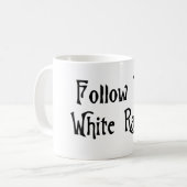 Volg het witte konijn koffiemok (Voorkant links)