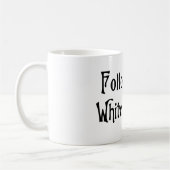 Volg het witte konijn koffiemok (Links)