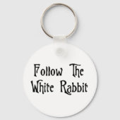 Volg het witte konijn sleutelhanger (Voorkant)
