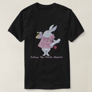 Volg het witte konijn t-shirt