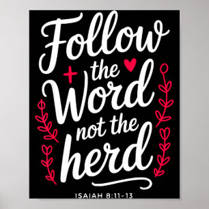 Volg Het Woord Niet De Kudde Christelijke Koe Bijb Poster