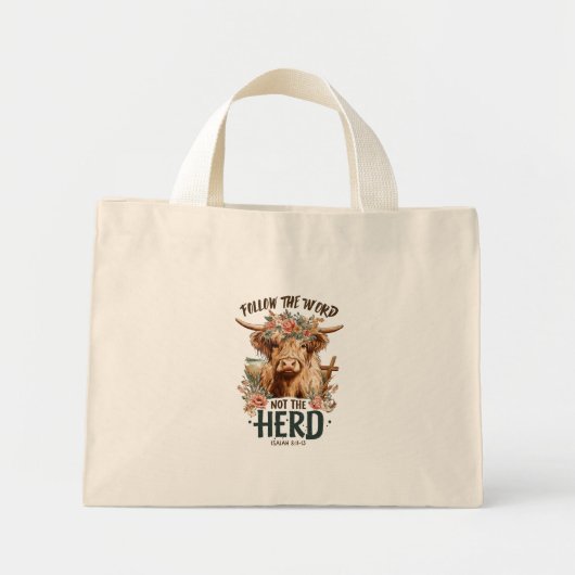 Volg het woord, niet de kudde mini tote bag (Voorkant)