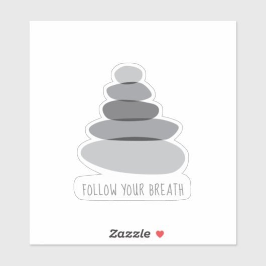 Volg je adem Mindfulness Cairn Stones Sticker (Vel)