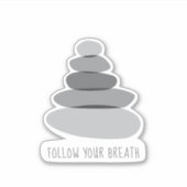 Volg je adem Mindfulness Cairn Stones Sticker (Voorkant)