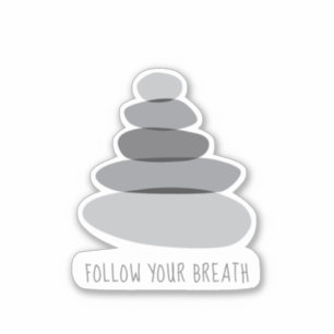 Volg je adem Mindfulness Cairn Stones Sticker