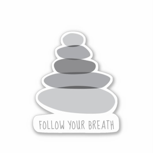 Volg je adem Mindfulness Cairn Stones Sticker (Voorkant)