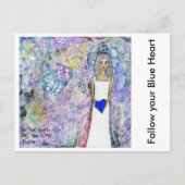 Volg je blauwe hart briefkaart (Voorkant)