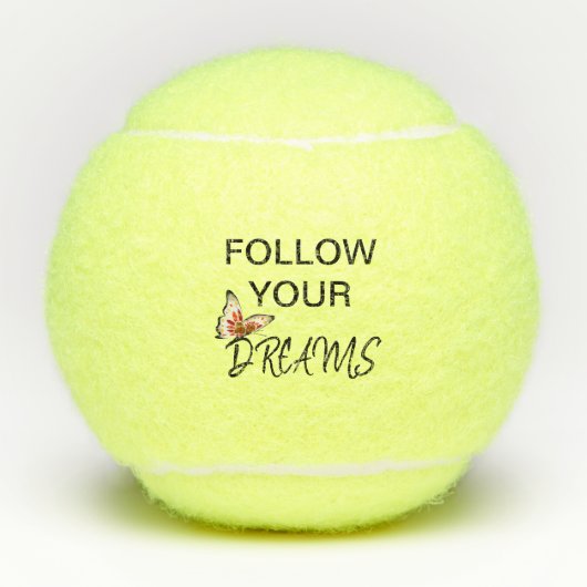 Volg je dromen aquarel vlinder inspireren tennisballen (Voorkant)
