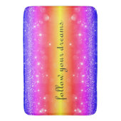 Volg je dromen bij de regenboog badmat (Voorkant Verticaal)