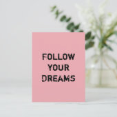 Volg je dromen. briefkaart (Staand voorkant)