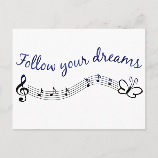 Volg je dromen briefkaart (Voorkant)
