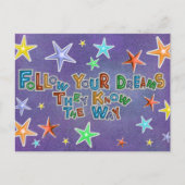 Volg je dromen die ze kennen briefkaart (Voorkant)