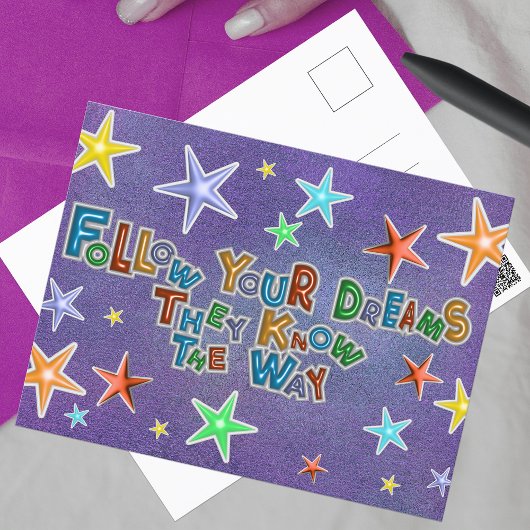 Volg je dromen die ze kennen briefkaart