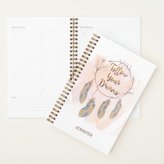 Volg je dromen Dreamcatcher gepersonaliseerde naam Planner (Display)