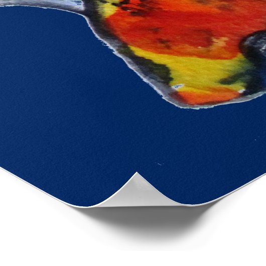 Volg je dromen en citeer Oranje Koi Japanse vis Poster (Hoek)