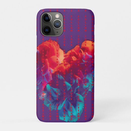 Volg je dromen en citeert kleurrijke bloemen Case-Mate iPhone case (Achterkant)