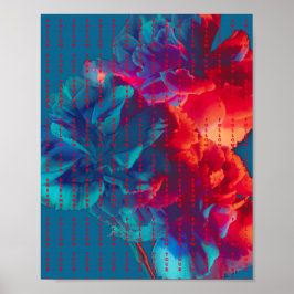 Volg je dromen en citeert kleurrijke bloemen poster