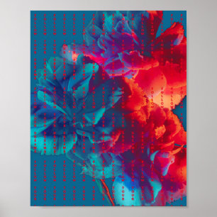 Volg je dromen en citeert kleurrijke bloemen poster