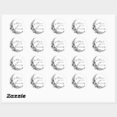 Volg je dromen Floral Moon Ronde Sticker (Vel)