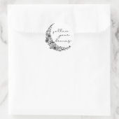 Volg je dromen Floral Moon Ronde Sticker (Tas)