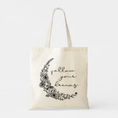 Volg je dromen Floral Moon Tote Bag (Achterkant)