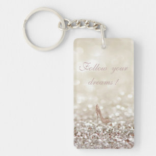 Volg je dromen, Glitterig, Bokeh, Hoge hakken, Sleutelhanger