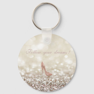 Volg je dromen, Glitterig, Bokeh, Hoge hakken, Sleutelhanger