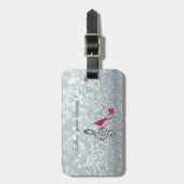 Volg je dromen, glitterij, hakken, Violine Key Bagagelabel (Voorkant verticaal)